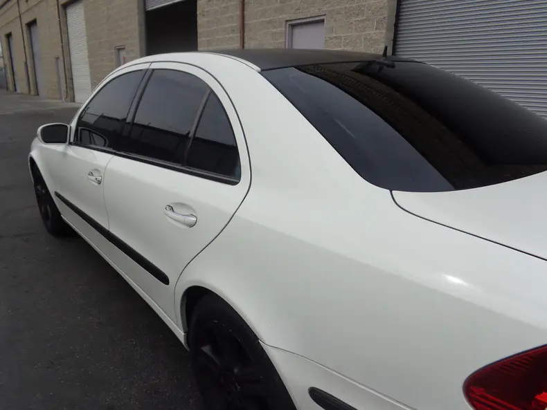 White sedan with a protected finish